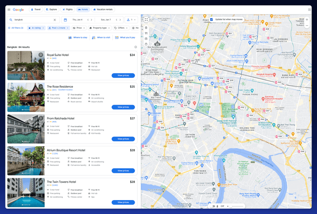 google hotels map